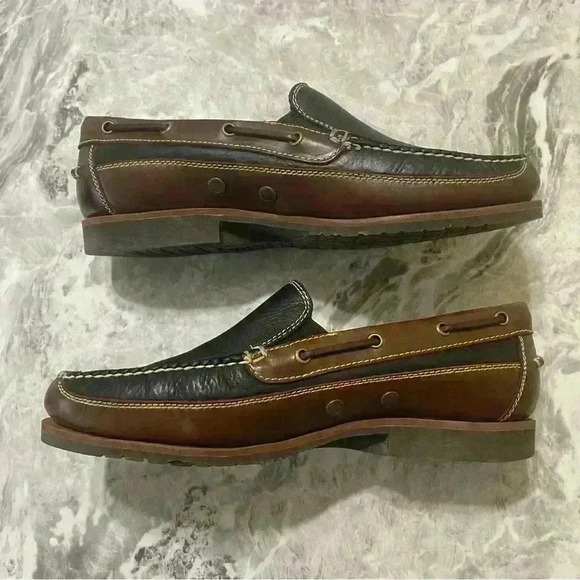 Neil M. Loafers Mens Size 9.5 Casual Comfort Shoes Mocs Brown Leather Vacation - Picture 4 of 10